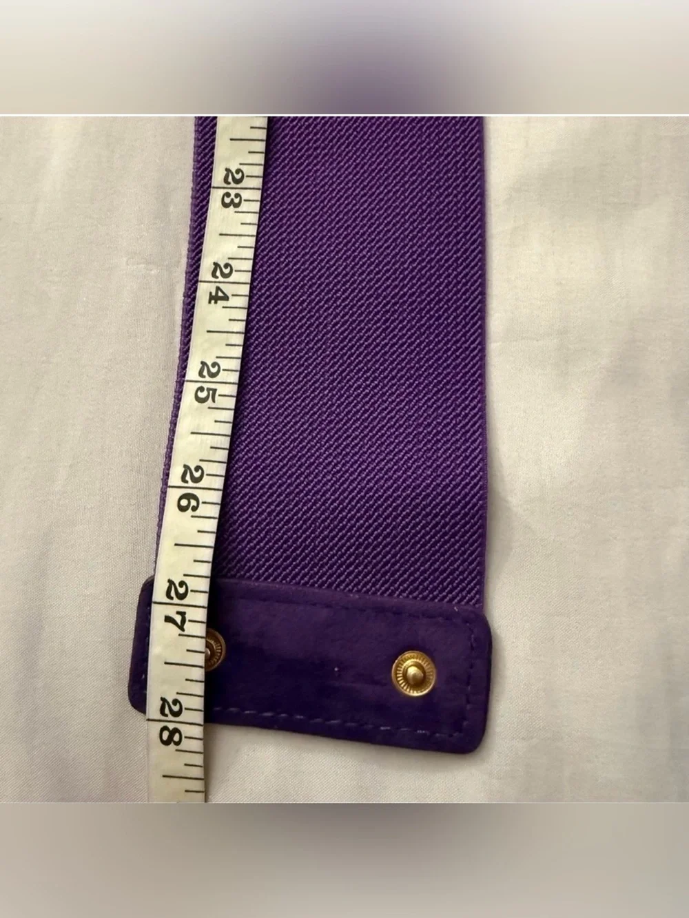 Purple statement satin flower wide elastic waistband belt
